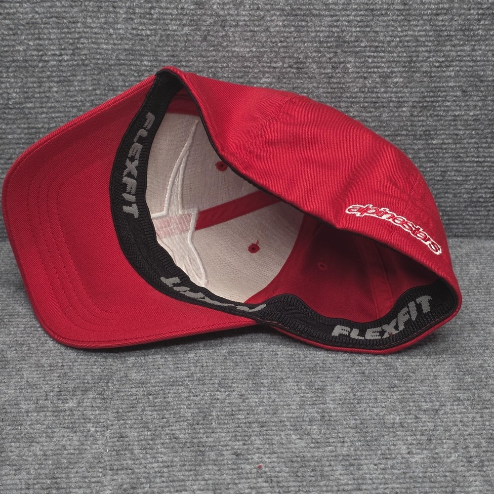 Alpinestars Hat Cap Fitted Mens XL Red Flexfit Logo Moto Motorcycle Sports - Picture 5 of 9